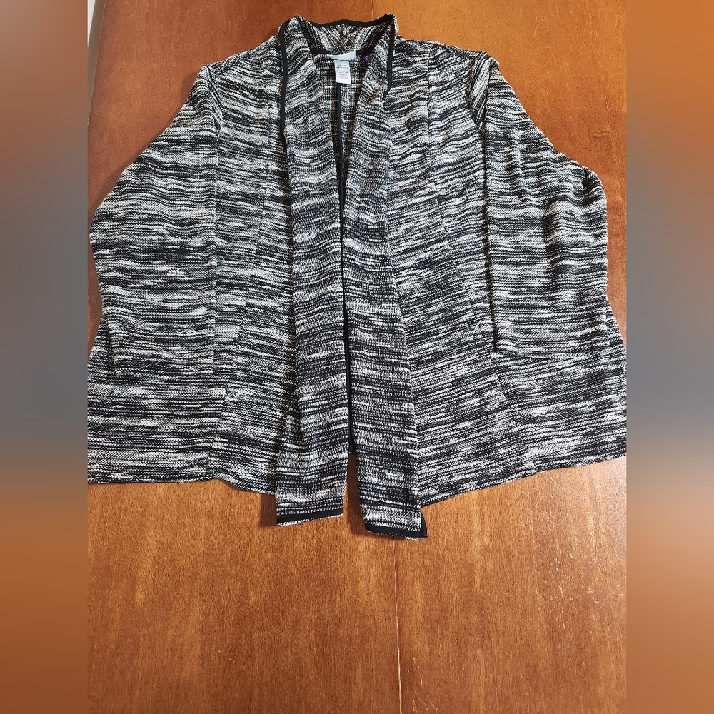 Catherines Black and Gray Cardigan Sweater